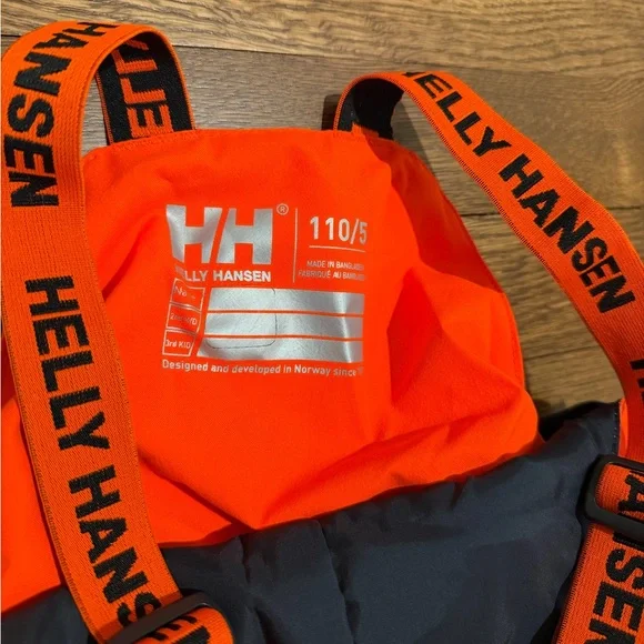Helly Hansen Kids’ Rider 2 Insulated Ski Bib - NEON ORANGE- Size: 110/5 - Picture 3 of 3